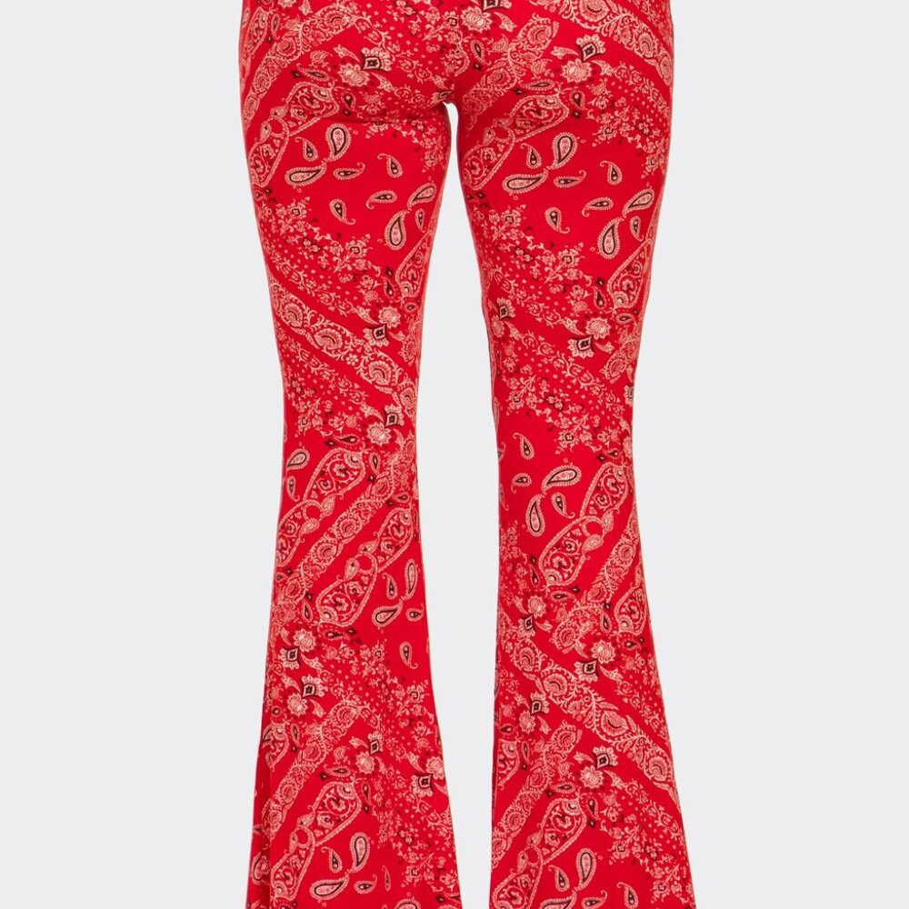 NEW Boho Bandana Printed Flared Long Pants Large - Picture 4 of 5